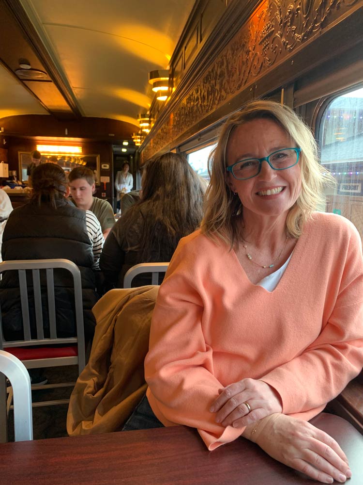 becca on train